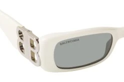 Balenciaga BB 0096S 020 WHITE-SILVER-SILVER -Oakley Soldes Boutique 7774698 f